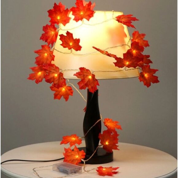 Maple Leaf String Lights 20 LED Autumn Decor - Picture 5 of 9